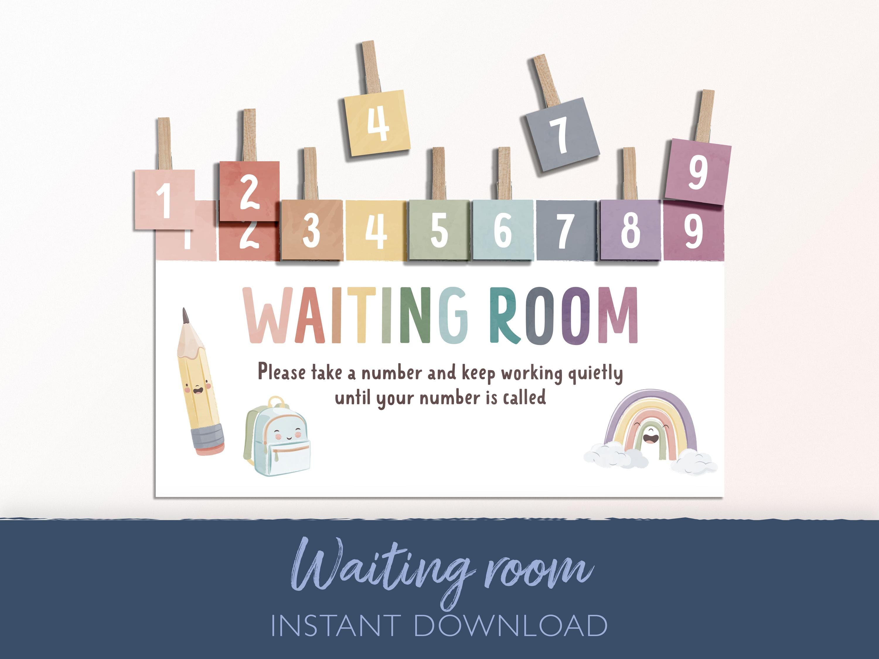 Teacher Waiting Room Sign Printable, Classroom Management Display, Bright Teacher Decor, Bulletin Board, Classroom Visuals Poster, Download