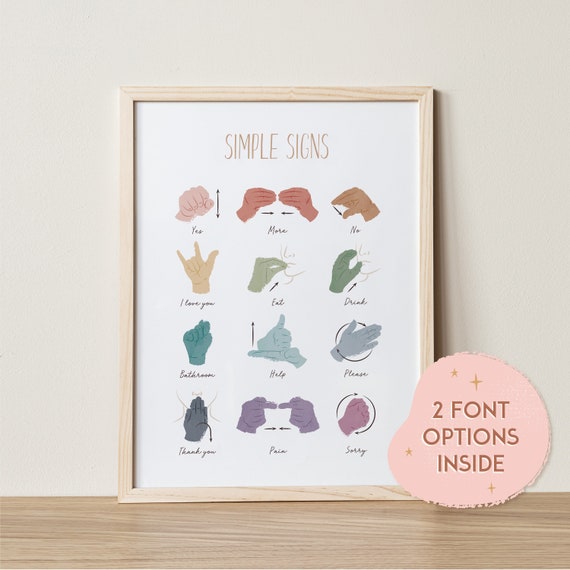 baby sign language wall chart