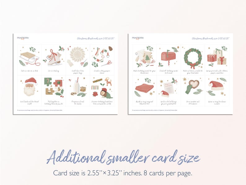 Editable Advent Calendar Activity Cards, Christmas Countdown, Kids Advent Flashcards, Children's Holiday Activities PRINTABLE image 4