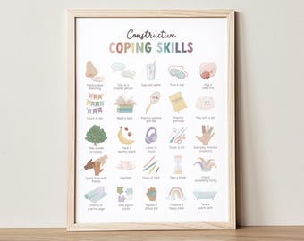 Coping Skills Poster: Calming Strategies for Kids (Digital Download)