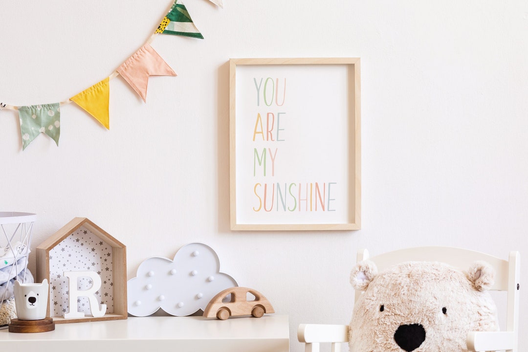 You Are My Sunshine Scandi Nursery Print: Pastel Kids Decor (digital ...