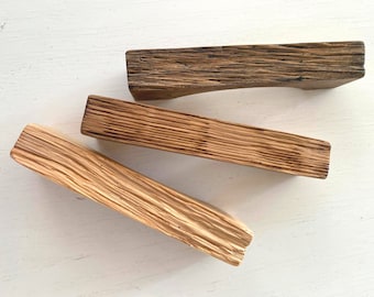 Maniglie in legno esclusive, maniglie per mobili in rovere massello fatte a mano, dimensioni regolari