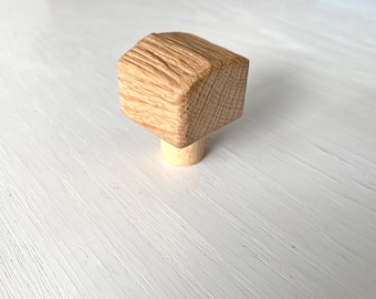 Pomello in legno di quercia fatto a mano, maniglia rustica per mobili, maniglia moderna per mobili
