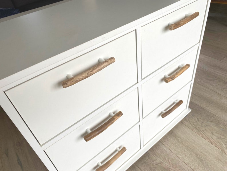 Driftwood pulls, drawer pulls, driftwood handles, original grips, IKEA furniture image 1