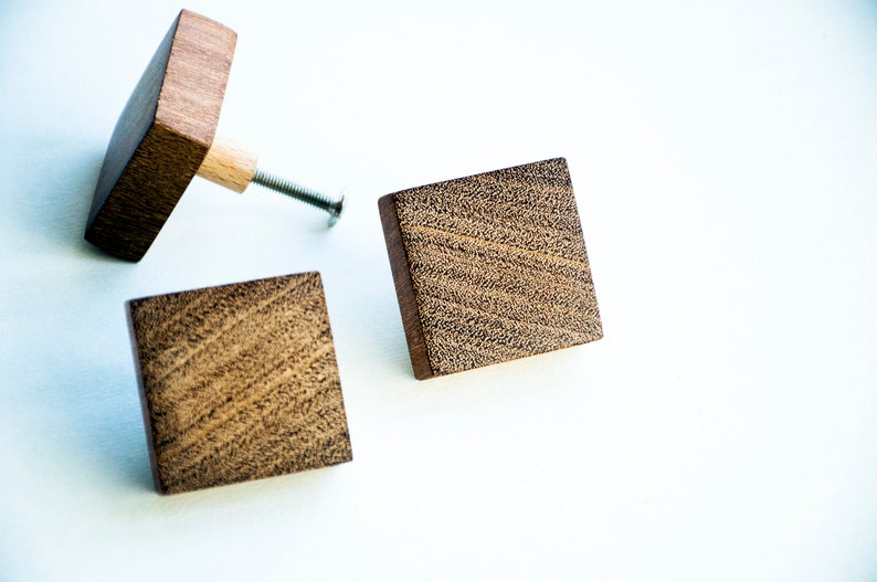 Mahogany wood knobs wood drawer knobs Mahogany Etsy