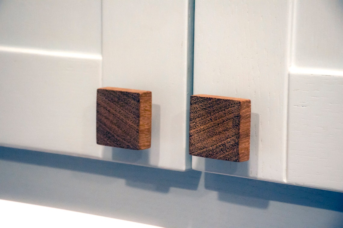 Mahogany Wood Knobs Wood Drawer Knobs Mahogany Etsy
