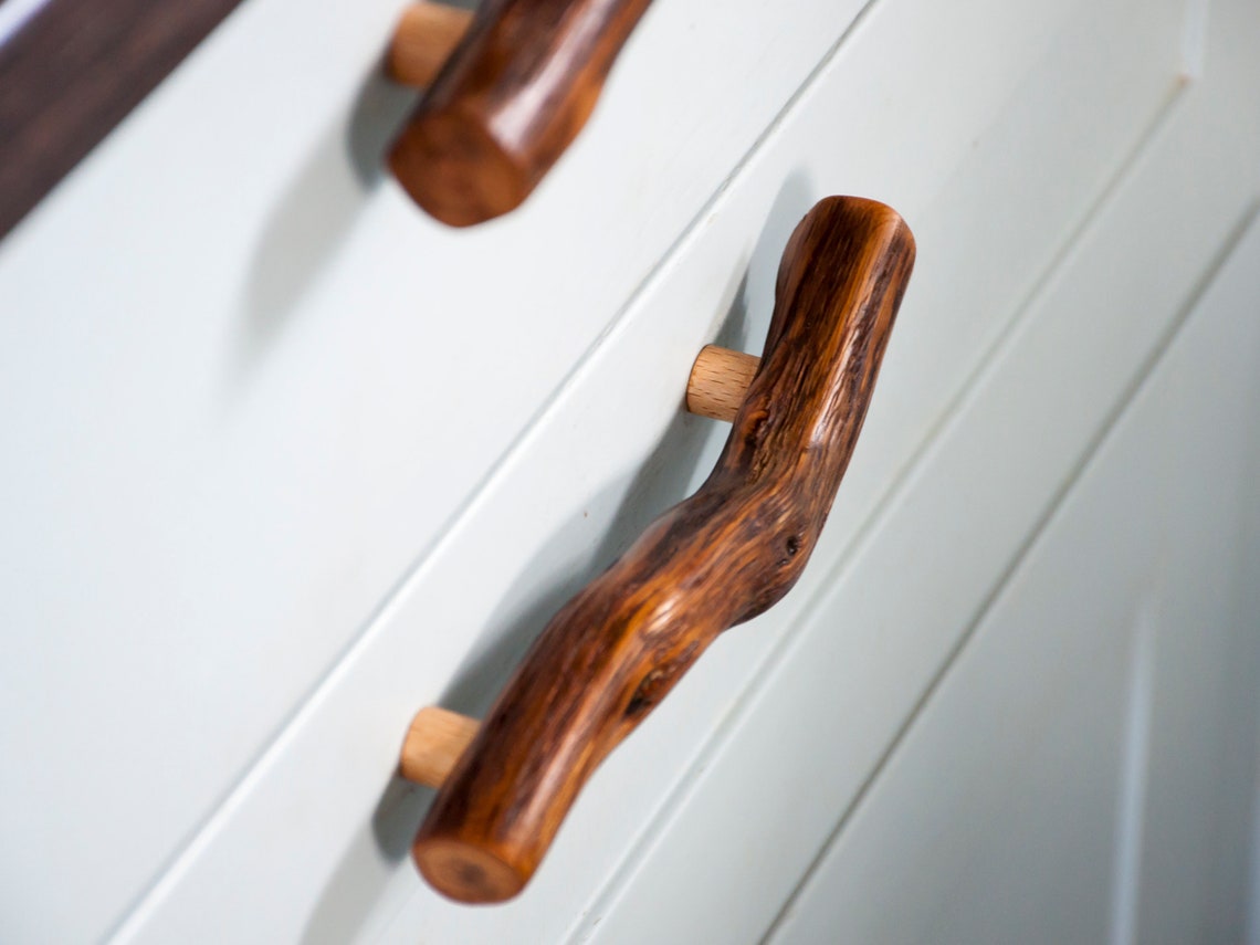Natural wood branches pulls drawer pulls driftwood Etsy