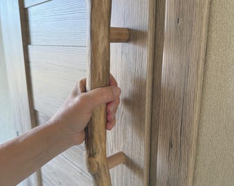 Manija de puerta de empuje y tracción, manija de madera para puertas de granero en tamaño estándar o personalizado
