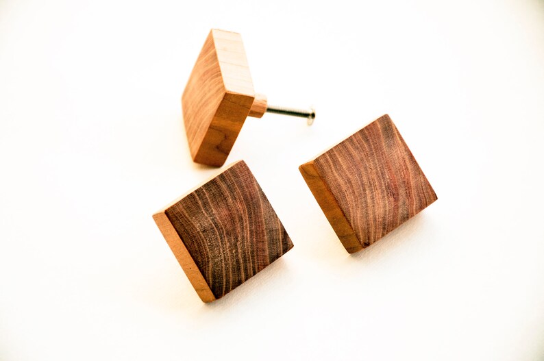 Mahogany Wood Knobs Wood Drawer Knobs Mahogany Etsy