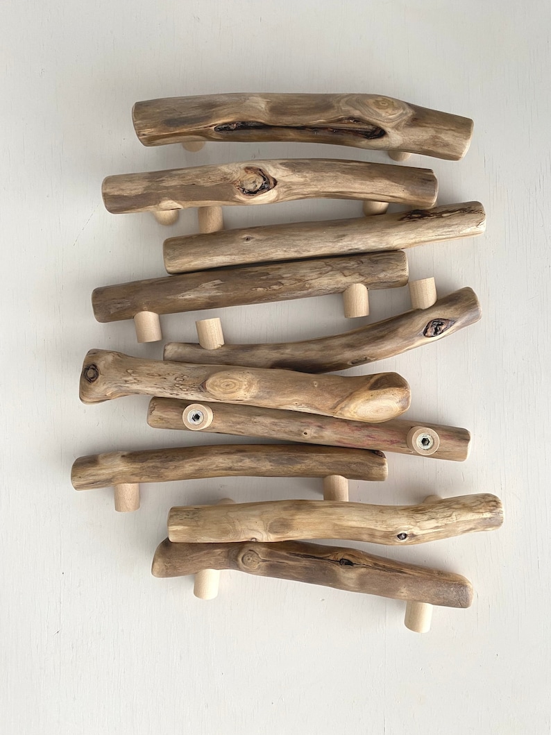 Driftwood pulls, drawer pulls, driftwood handles, original grips, IKEA furniture image 2