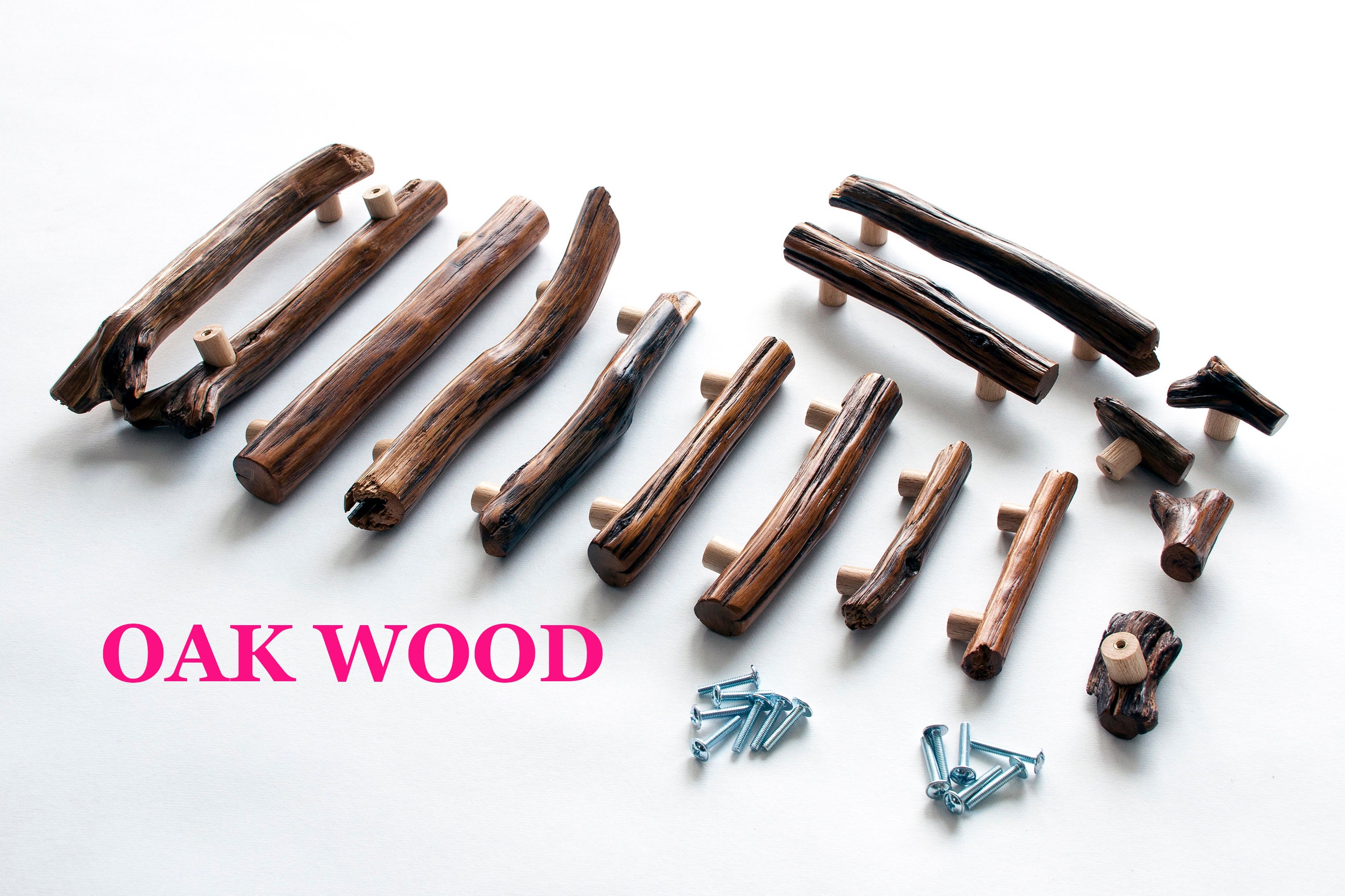 Schrankgriffe aus Eichenholz Schubladengriffe aus Holz | Etsy