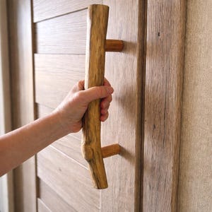 Handgemaakte houten deurgrepen handgrepen, boho rustiek decor