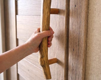 Handmade Door Wood Handles Pulls, Boho Rustic Decor