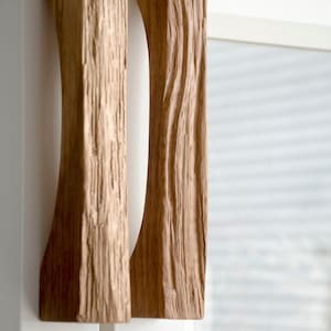 2x Natural Oak Wood D-Shaped Handles - Lacquered - 100mm (4'' inch) - Pre  Drilled