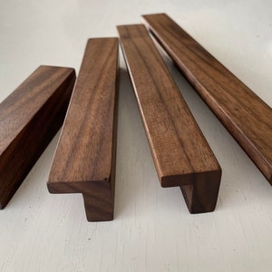 Wood handle, minimalist handle, drawer pulls, cabinet handle, long pulls, IKEA Pax, drawer pull, walnut handle