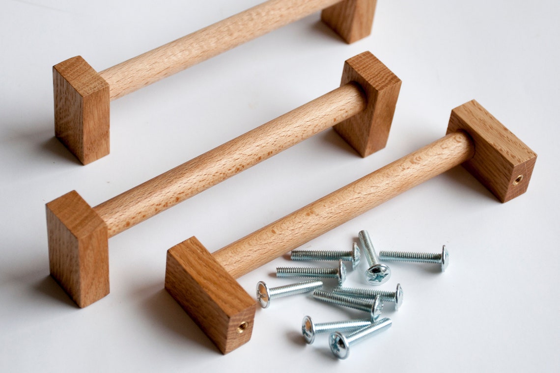 ZLXHDL Keramik Schrankgriffe 2er Set - Handbemalt Mit Rotem Muster