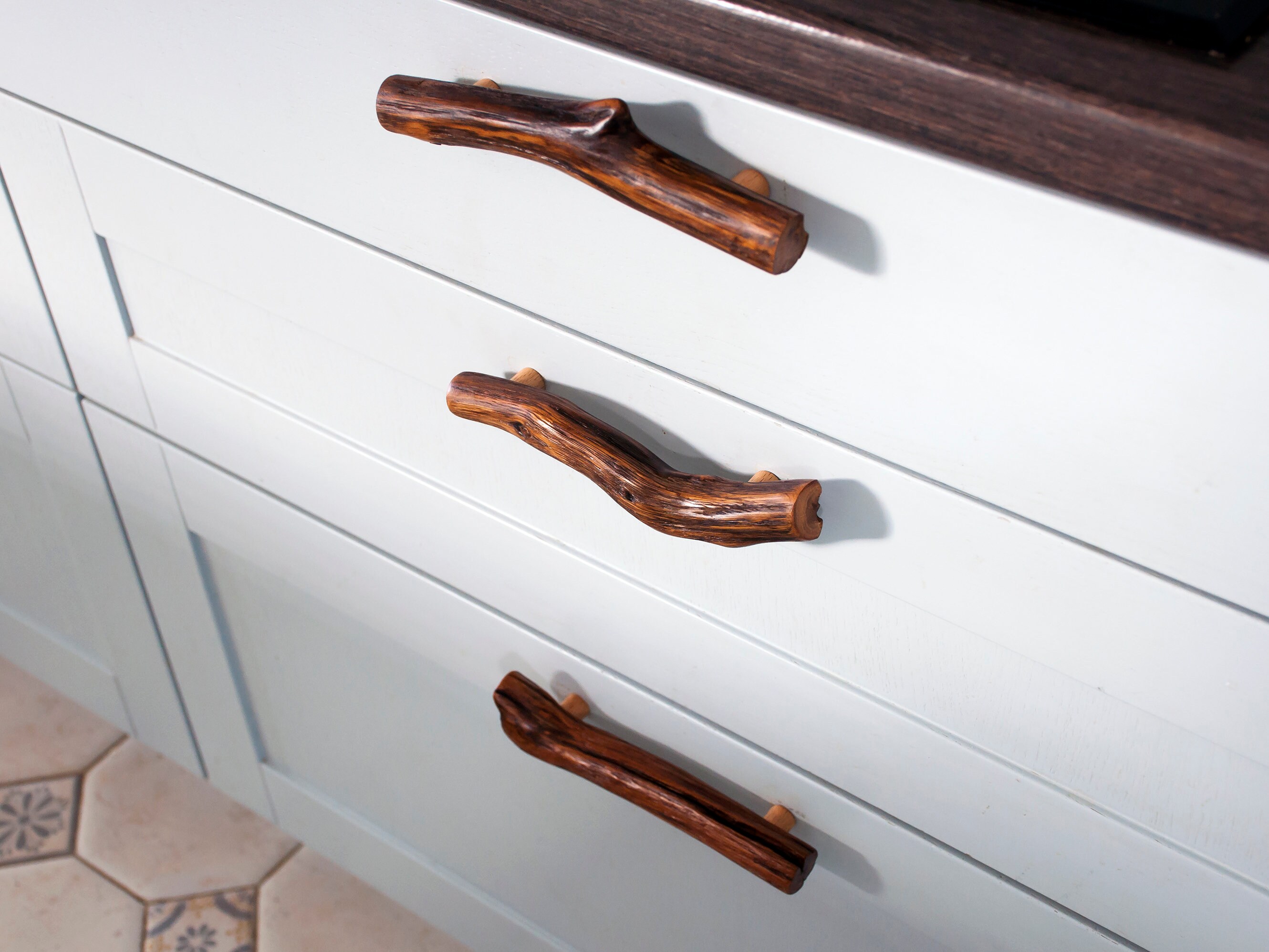 Schrankgriffe aus Eichenholz Schubladengriffe aus Holz | Etsy