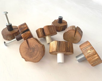 Pomolo di rami naturali, bottone di quercia, maniglia per cassetti, pomelli in legno per cassetti