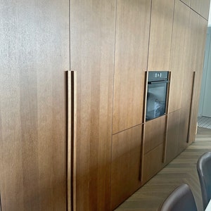 Modern handles up to 100 cm long, wood minimalist handles, cupboard handles