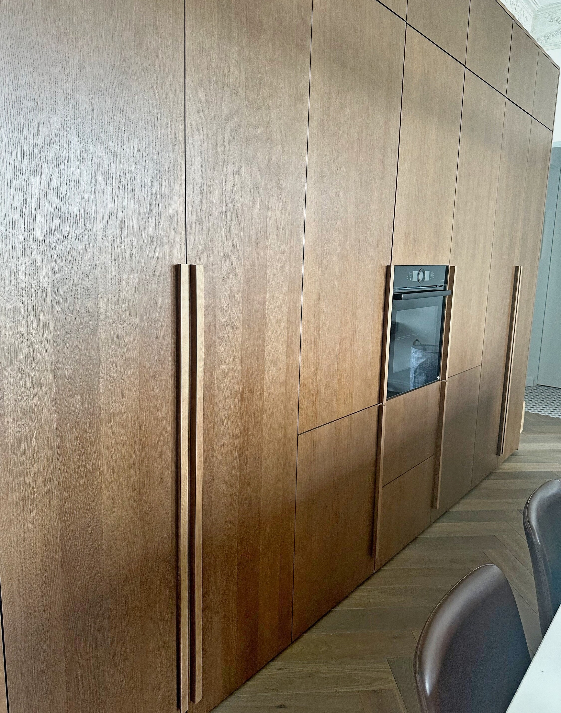 Modern handles up to 100 cm long, wood minimalist handles, cupboard handles