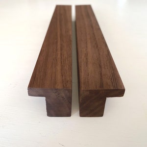 Modern furniture handles, IKEA cabinet, walnut handles, long pulls, minimalist solid wood handles