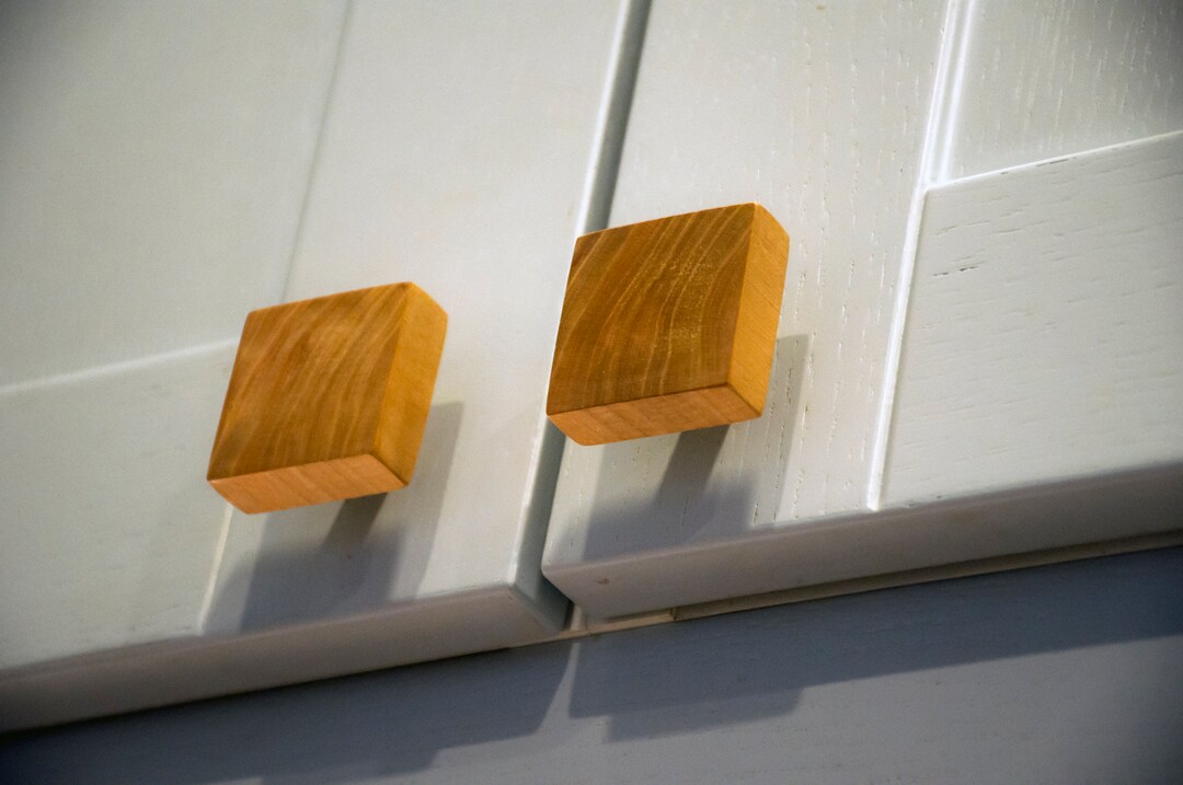 Cherry Wood Knobs Wood Drawer Knobs Cherry Etsy