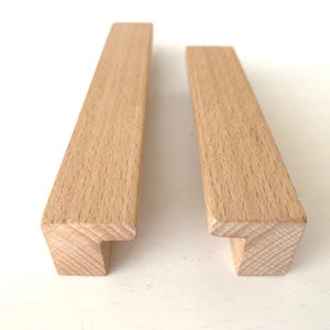 Beech wood handle, drawer pulls, minimalist handles, cabinet knob,  long pulls, DIY furniture