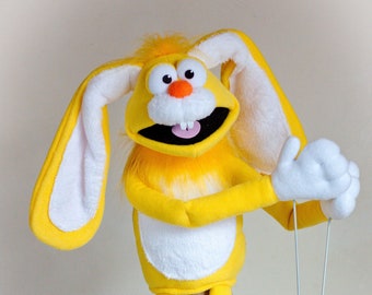 Funny Bunny Puppet Easter Rabbit Professional Hand Puppet