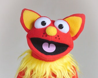 Marionnette chat rouge drôle, cadeau de marionnette professionnelle