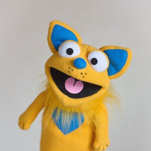 Brave Ukrainian Yellow Cat Yellow and Blue Funny puppet Professional puppet