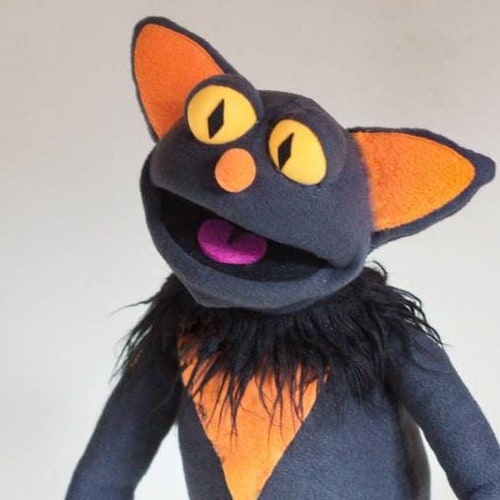 The Vampire Cat Puppet Halloween Scary Puppet Hand Puppet Etsy