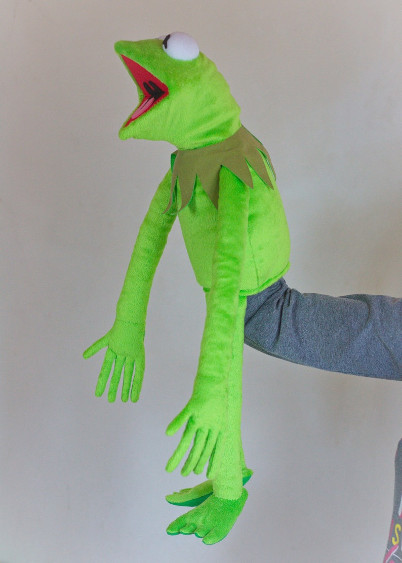 Funny green frog Puppet Professional puppet Hand puppet glove puppet image 6