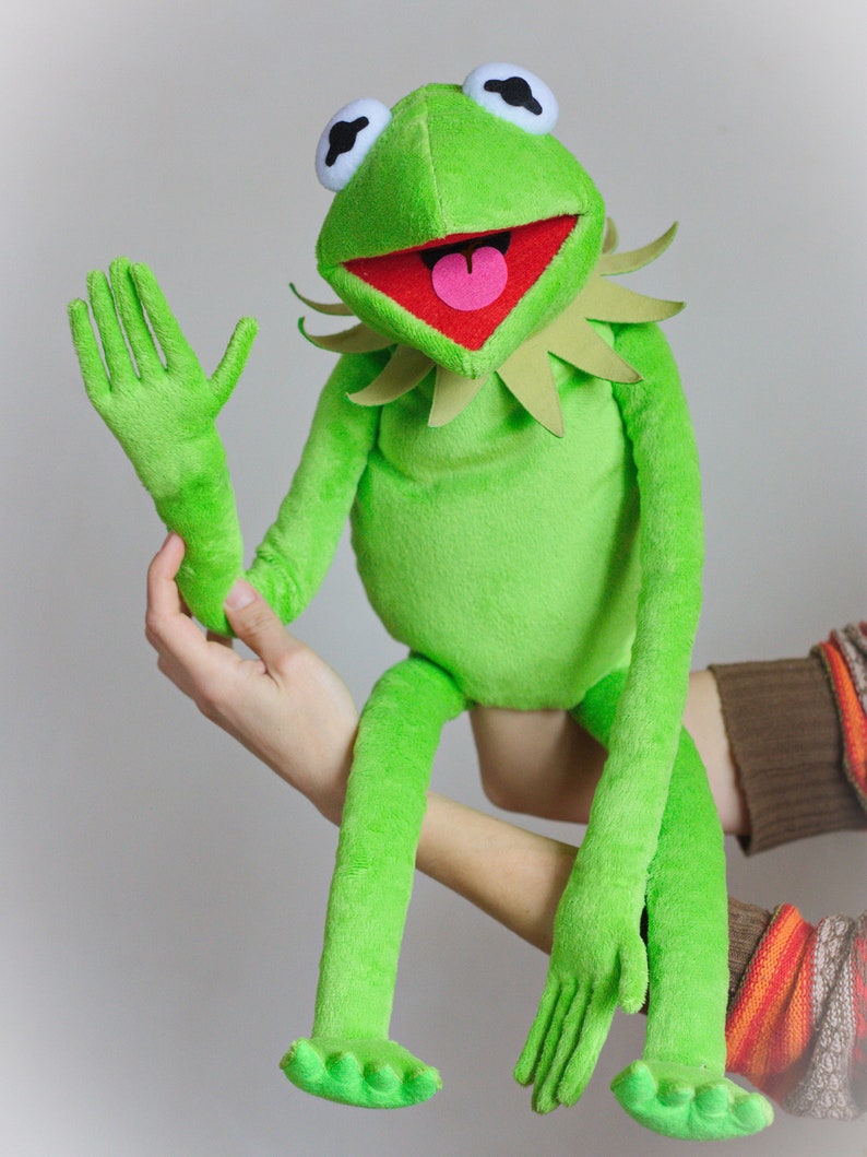 Funny green frog Puppet Professional puppet Hand puppet glove puppet image 1