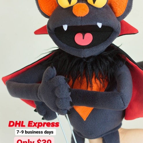 The Vampire Cat Puppet Halloween Scary Puppet Hand Puppet Etsy