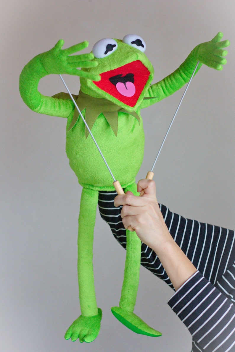 Funny green frog Puppet Professional puppet Hand puppet glove puppet image 2