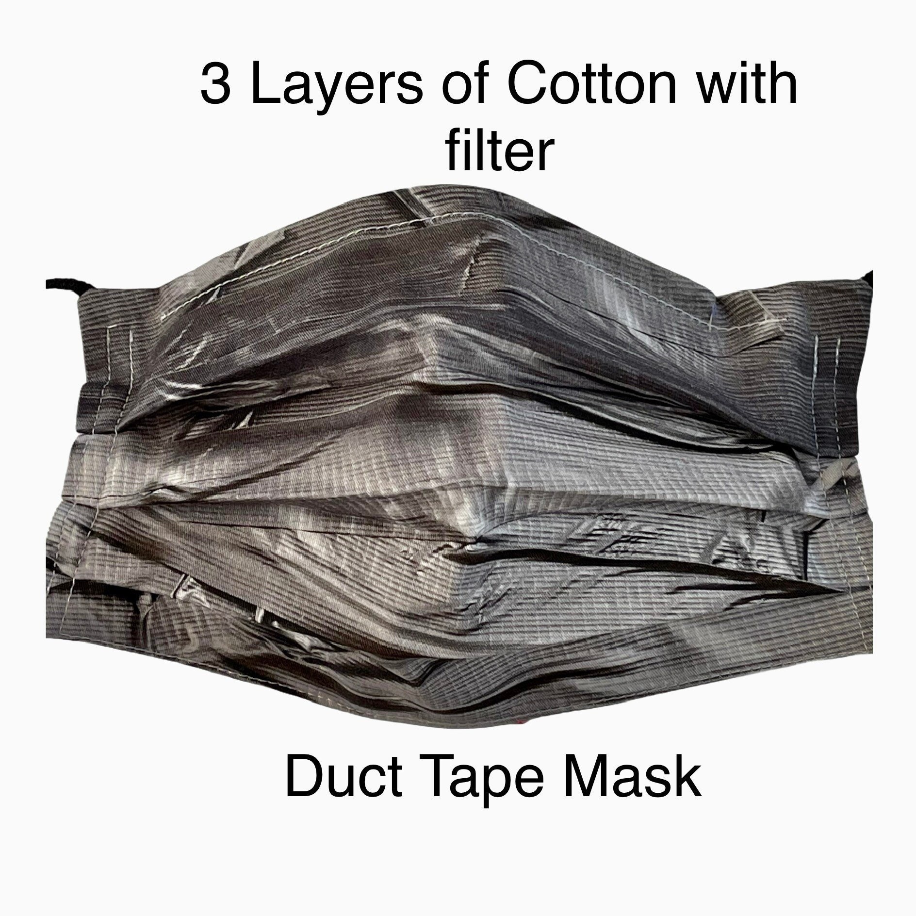 Duct Tape Face Mask 100 Cotton 3 layer best fitting nose Etsy