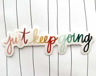 Christian Stickers Keep Going Sticker Water Bottle Stickers Laptop Stickers Bible Verse Stickers Floral Waterproof Aesthetic Stickers