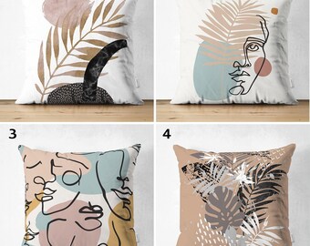 Poszewka na poduszkę w kształcie liścia boho: abstrakcyjna dekoracja wnętrz w stylu boho (18 cali)