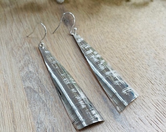 Large Statement Silver Earrings, Edgy Silver Earrings UK, Long Dangly Silver Earrings, Silver Earrings UK, Bold Silver Earrings