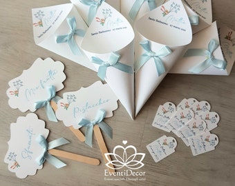 Coordinated Little Prince Baptism First Communion sugared almonds * sugared almond cones / flavor scoops / wedding favor tag