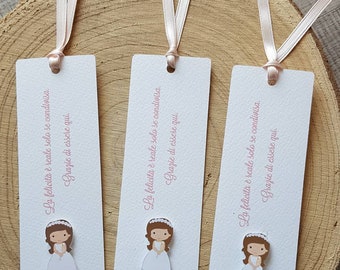 Embossed Girl Bookmark * Pink First Communion