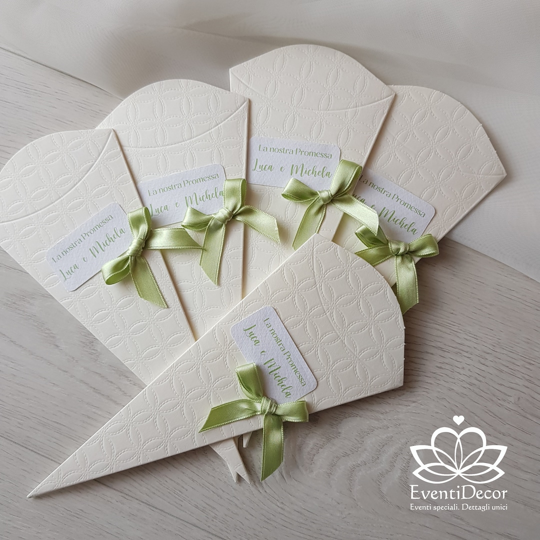 Coni portaconfetti richiudibili personalizzati Promessa di matrimonio ...