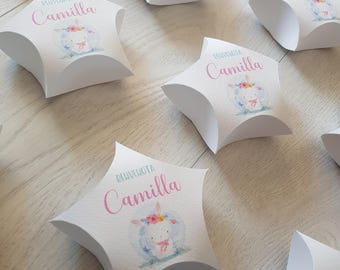 Star boxes for birth/baptism, star-shaped box, starbox, star box, bunny, baby girl birth/baptism favor