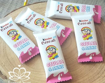 Kinder personalized cereal Me against You / Placeholder / end of party souvenir Birthday