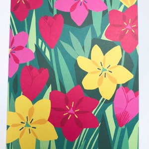 Spring floral card pack 6 cards printed on recycled card image 2