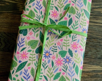 Cut out floral recyclable gift wrap