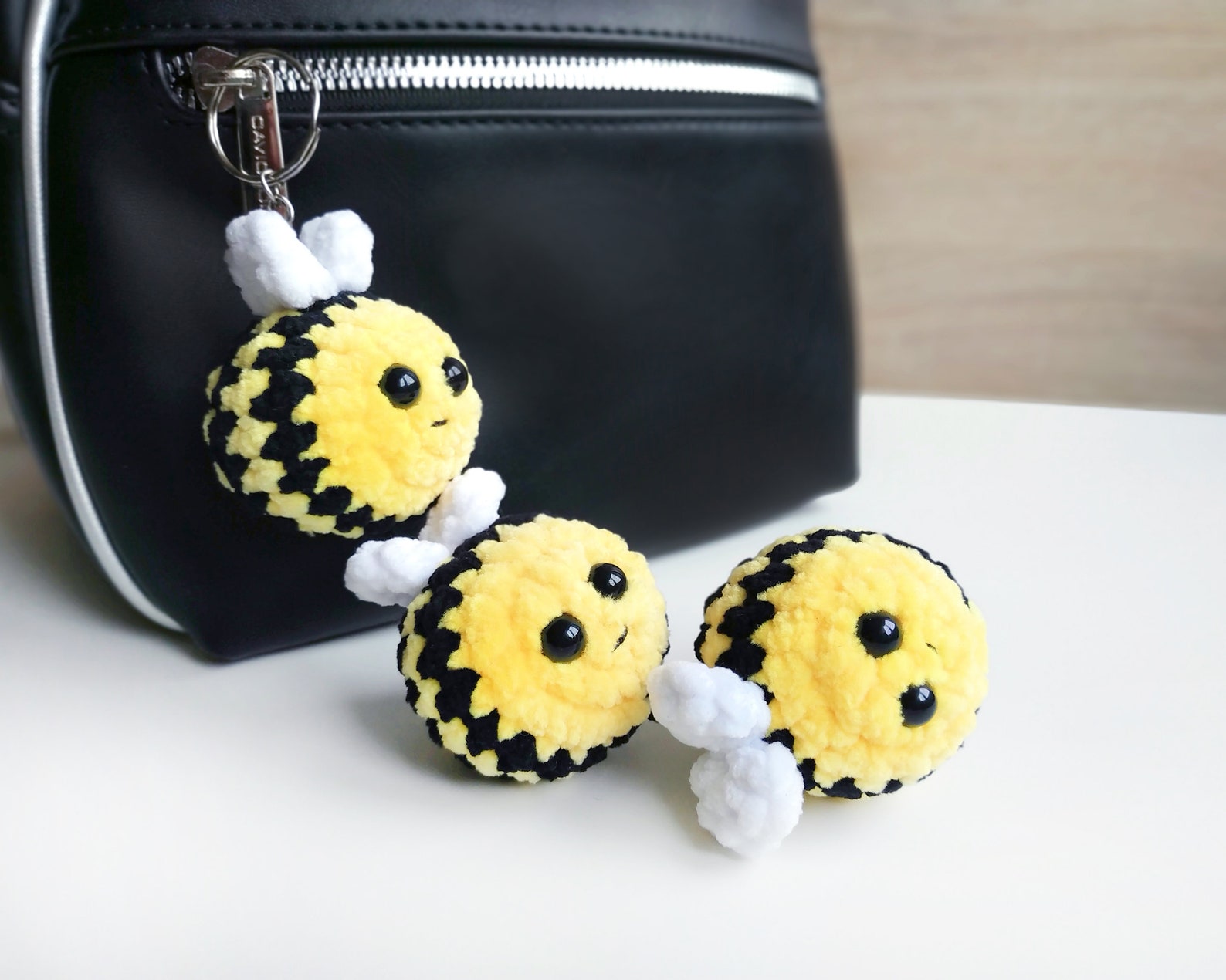 Crochet Bees Keychain PATTERN Easy Plush Bumble Bee Amigurumi Etsy