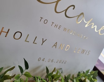 Gold Foil // Welcome wedding sign // A1 A2 Sign // Welcome to our wedding // personalised wedding sign // FREE DELIVERY