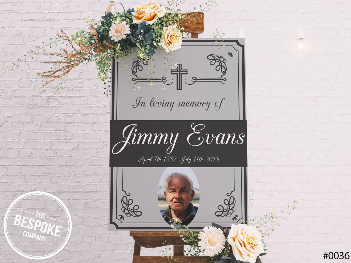 Funeral Sign // Memorial Sign // Funeral Photo Board // Etsy