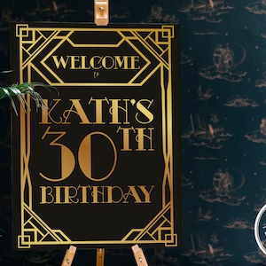 Welcome Sign // Printed or digital // New Years Eve // Art Deco 1920s Sign // Decoration // Decor // Gatsby Sign